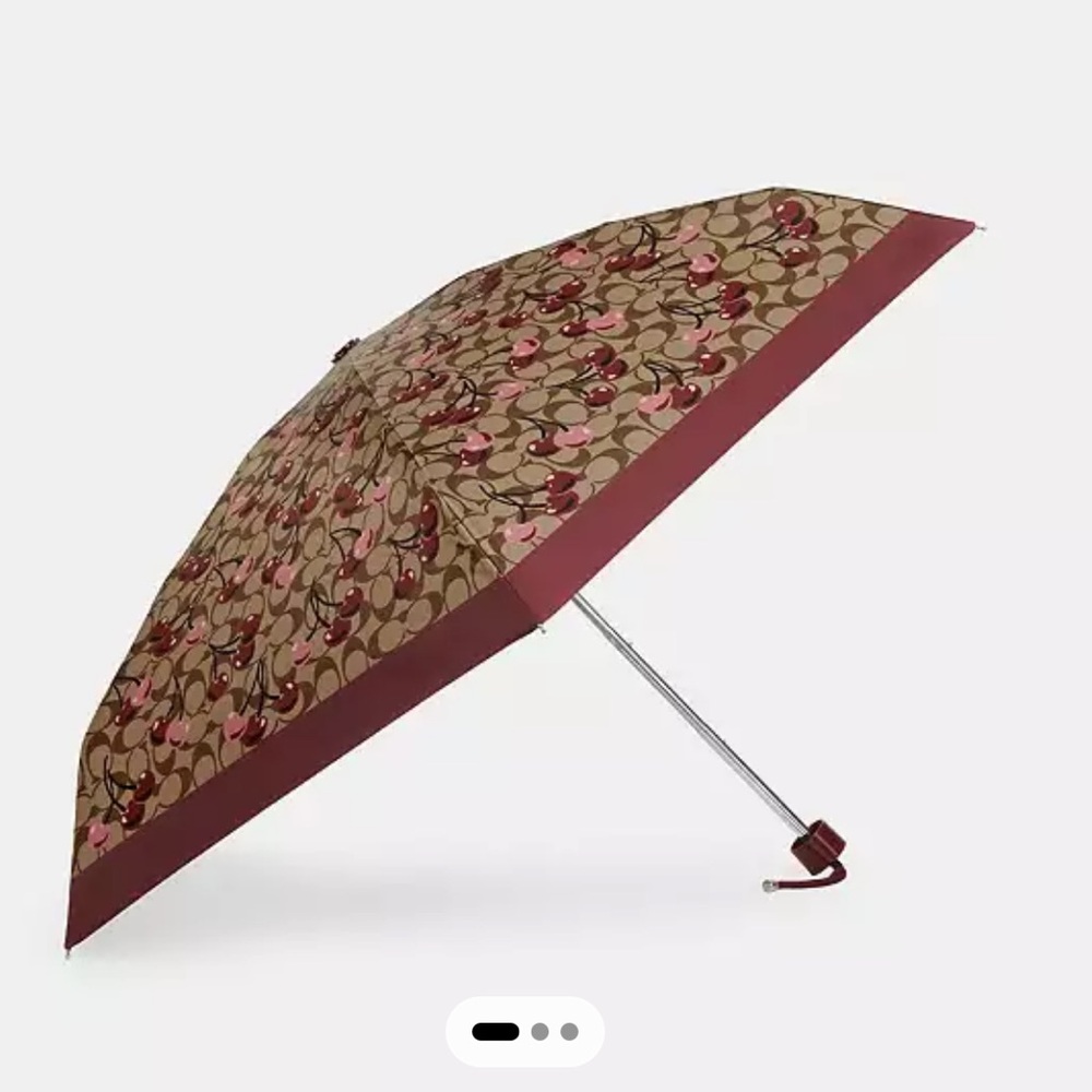 COACH Uv Protection Mini Umbrella In Signature Cherry Print 🍒